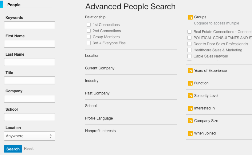 LinkedIn Advanced People Search