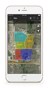 SPOTIO territory mapping application on an iphone