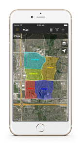 SPOTIO territory mapping application on an iphone