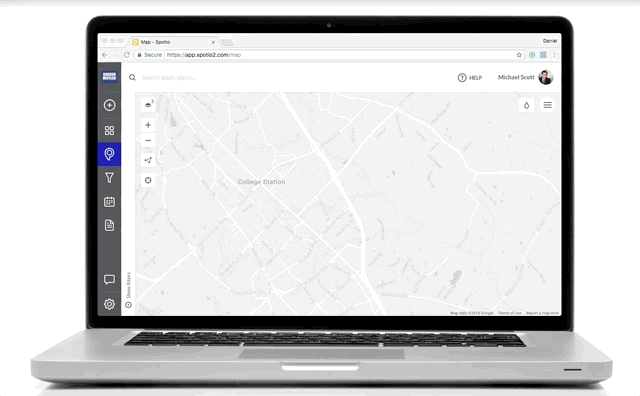 Sales territory mapping inside SPOTIO