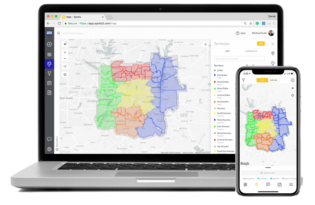 SPOTIO territory management feature