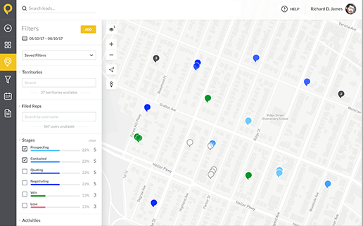 Visualizing customers on a map in SPOTIO