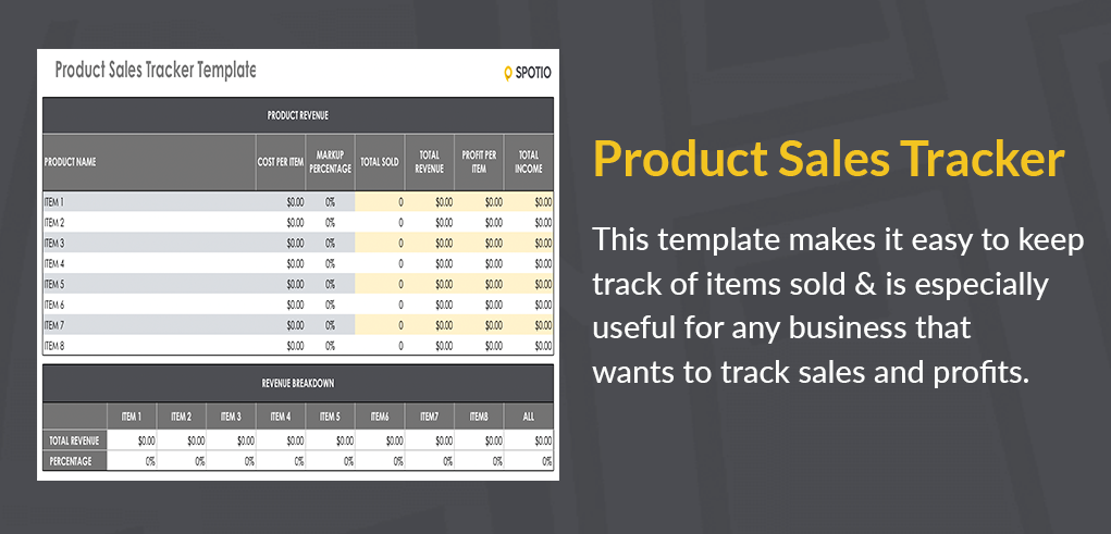 Product Sales Tracker Template