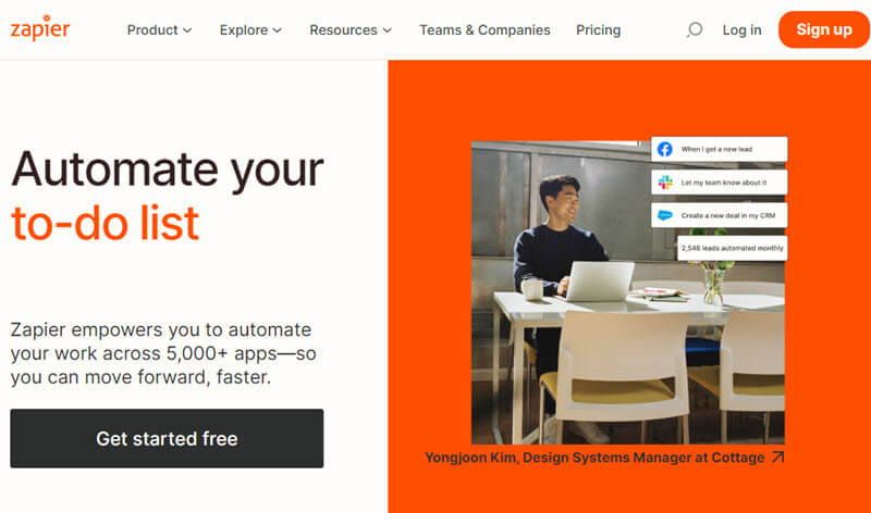 Zapier home page