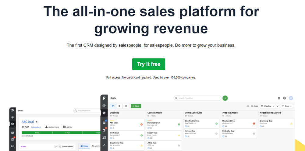 Pipedrive sales management software
