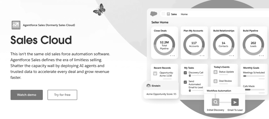 Salesforce sales cloud home page