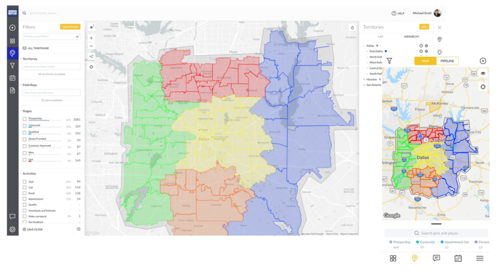 SPOTIO territory mapping on mobile and web
