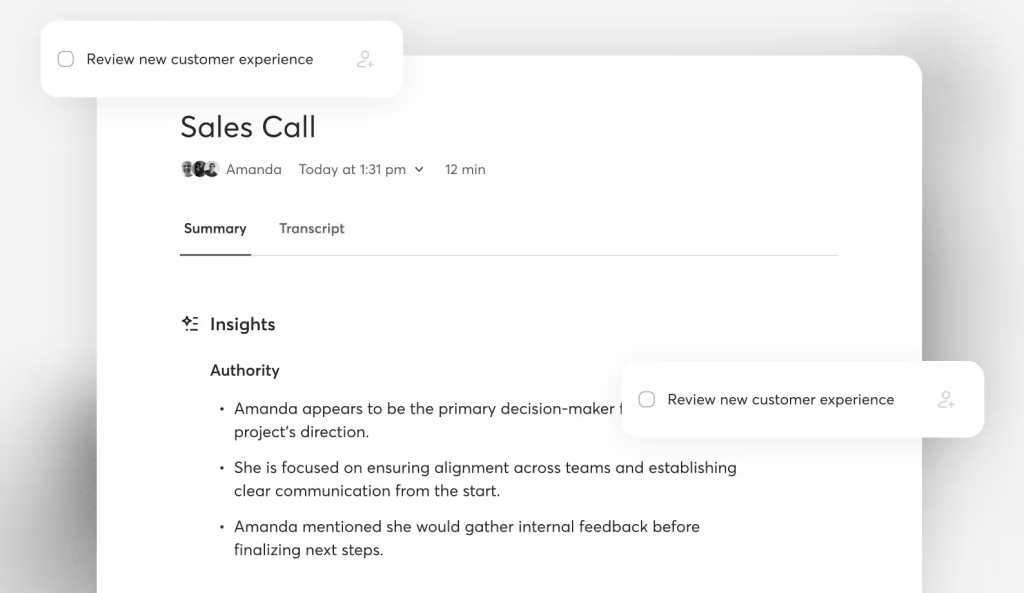 Otter AI sales call use case