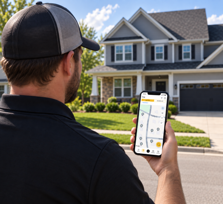 Field sales rep using SPOTIO with ContractorFlow integration